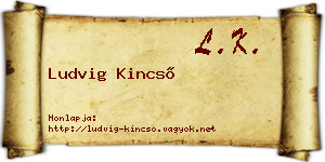Ludvig Kincső névjegykártya
